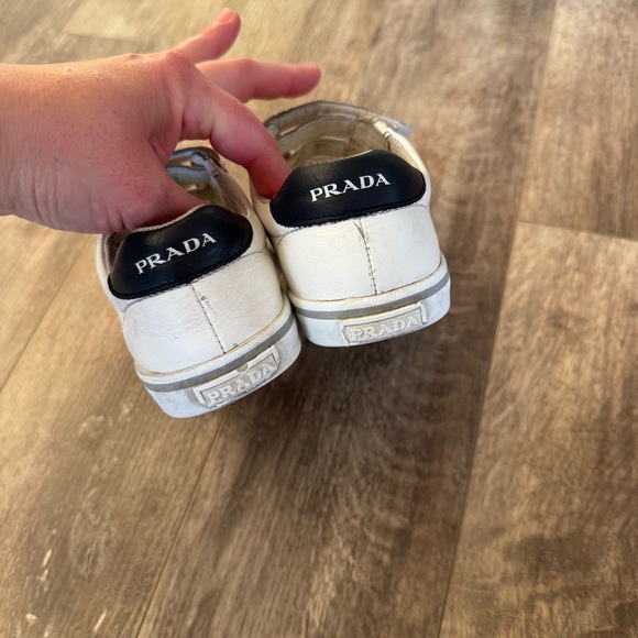 Prada Kids' Toddler Leather Low Top Sneakers - White - Size: 2 or 2.5 - Picture 7 of 14